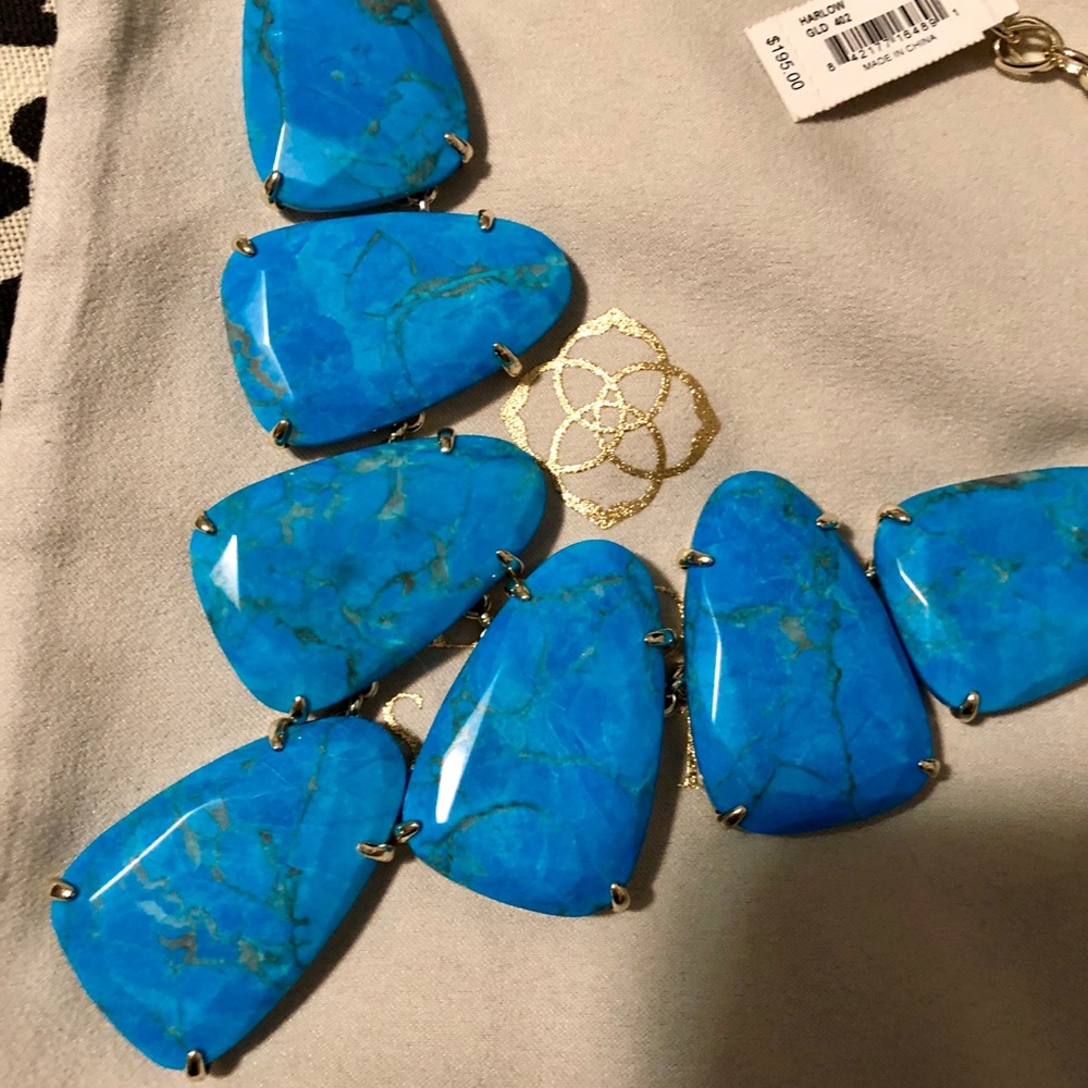 EUC Kendra Scott Harlow in Aqua Howlite
